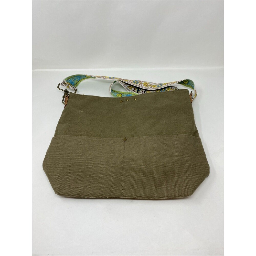 Pretty Simple Large Army Green Canvas Cross Body … - image 4
